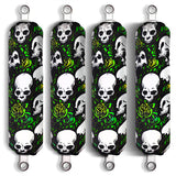 Green Skull Shock Covers Kawasaki MULE 600 610 3000 3010 TERYX 750 (Set 4) NEW