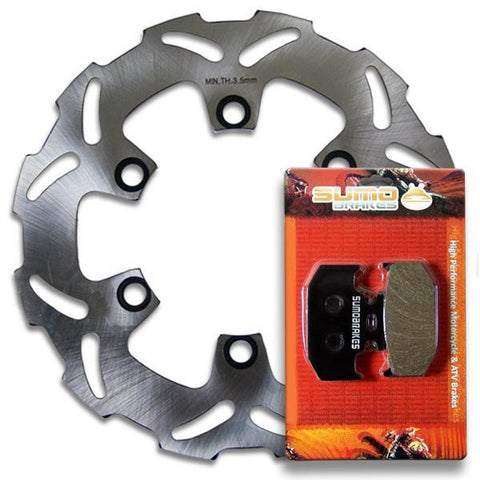 Kawasaki Rear Rotor Disc + Brake Pads KDX 200 (1995-2006) 220 (97-05) 250 (91-94)