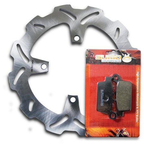 Kawasaki Rear Brake Rotor+Pads KX250 F (04-14) KX450 F 4T (06-14) KLX450 (08-12)