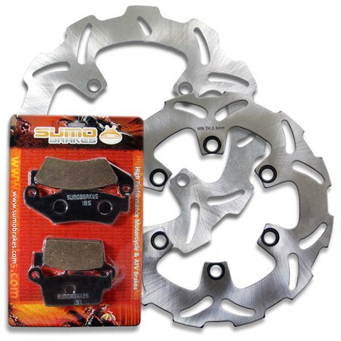 Kawasaki Front + Rear High Quality Brake Disc Rotor + Pads KLX 300 R [1997-2007]