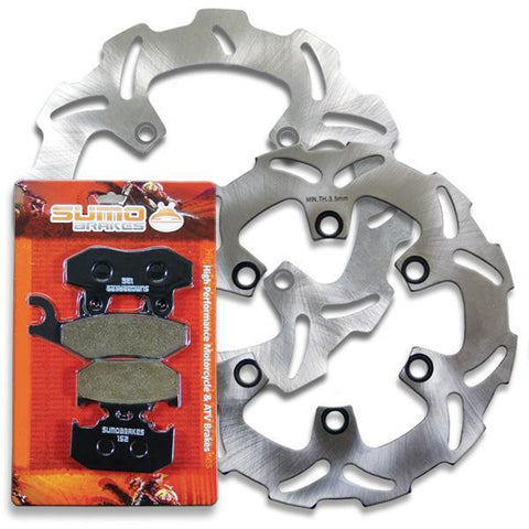 Kawasaki Front + Rear High Quality Brake Disc Rotor + Pads KDX 250 [1991-1994]