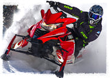 Red Flame Shock Protector Covers Yamaha Snowmobile (all models) (Set 2) New